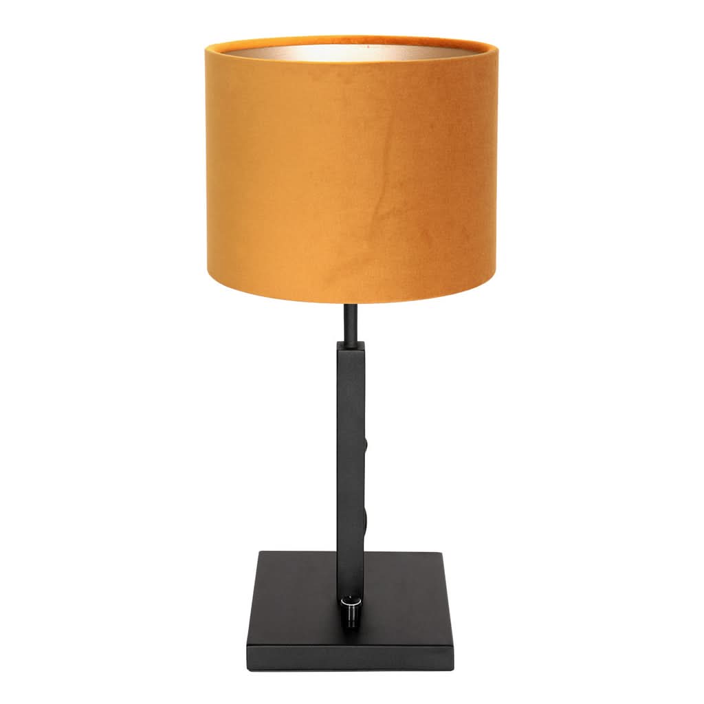 Tischlampe Schwarz Samt Gold
