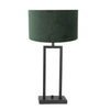 Tischlampe Schwarz Samt Grün