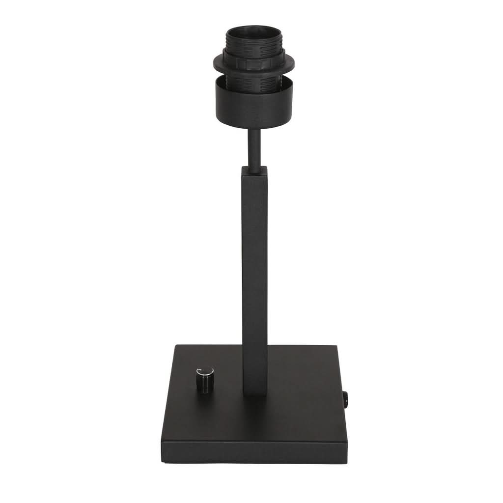 Lampe sans abat-jour montrant la douille noire et le socle carré