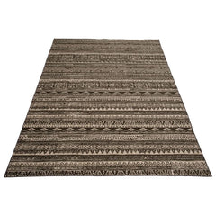 Großer ethnischer Teppich aus braunem Acryl