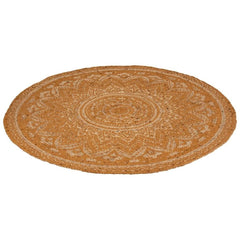 Jute-Mandala-Teppich Ocker