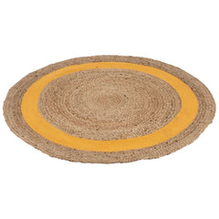 Runder Jute-Teppich Ocker Natur