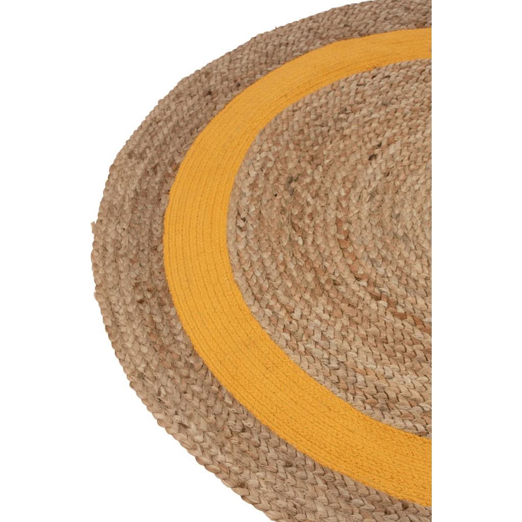 Runder Jute-Teppich Ocker Natur