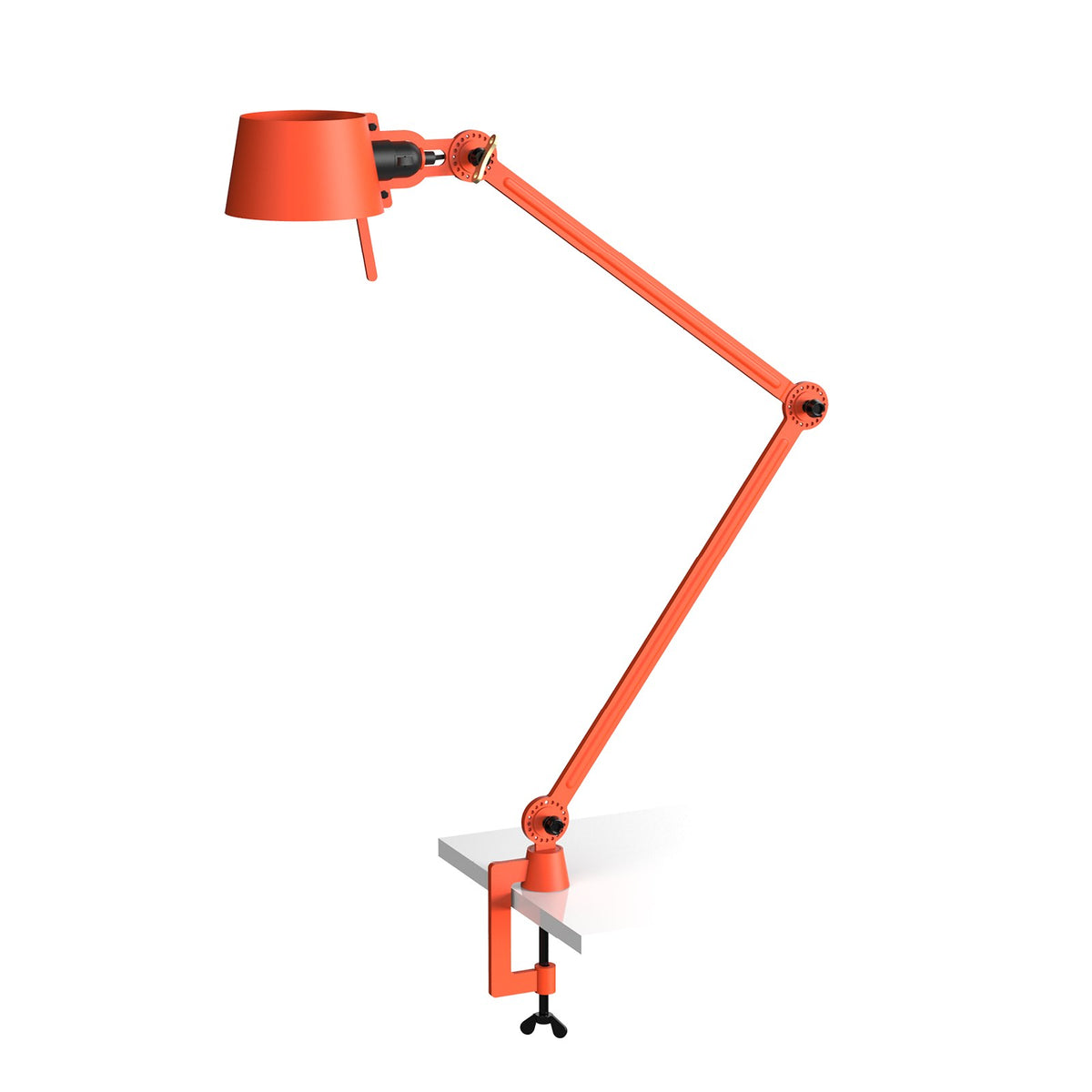 Lampe de bureau Bolt 2 bras à pince Orange vif