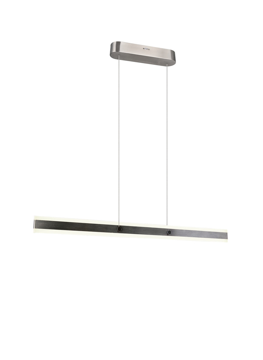 Suspension Arcola nickel satiné, L 115 cm