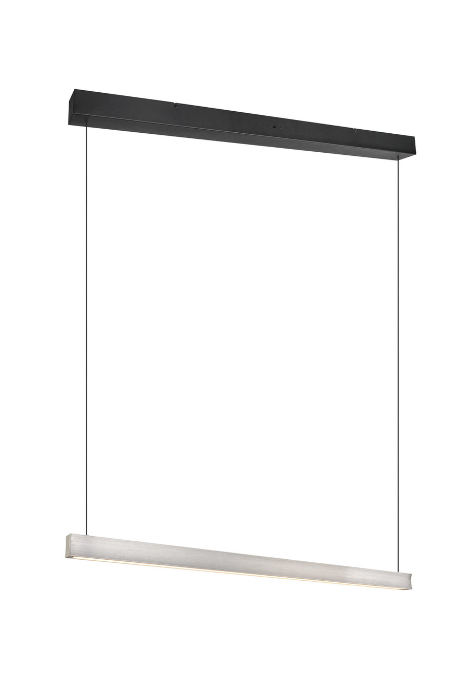 Vue rapprochée du profil noir et du diffuseur blanc de la suspension