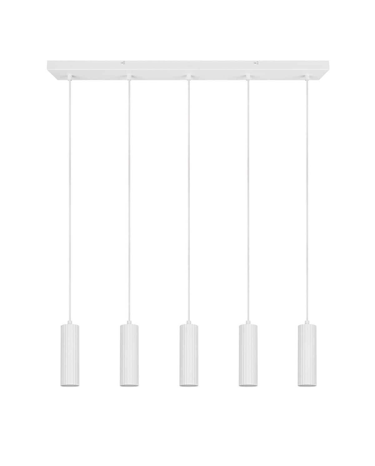 Suspension Soka 5 lumières blanche mat
