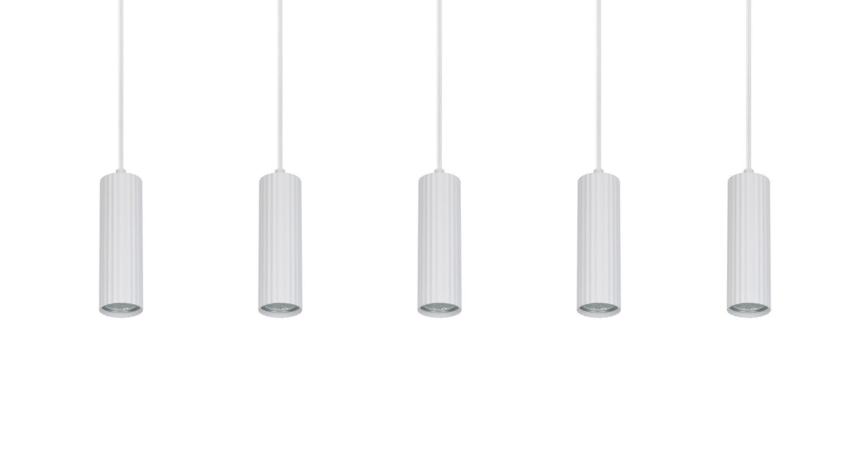 Suspension Soka 5 lumières blanche mat