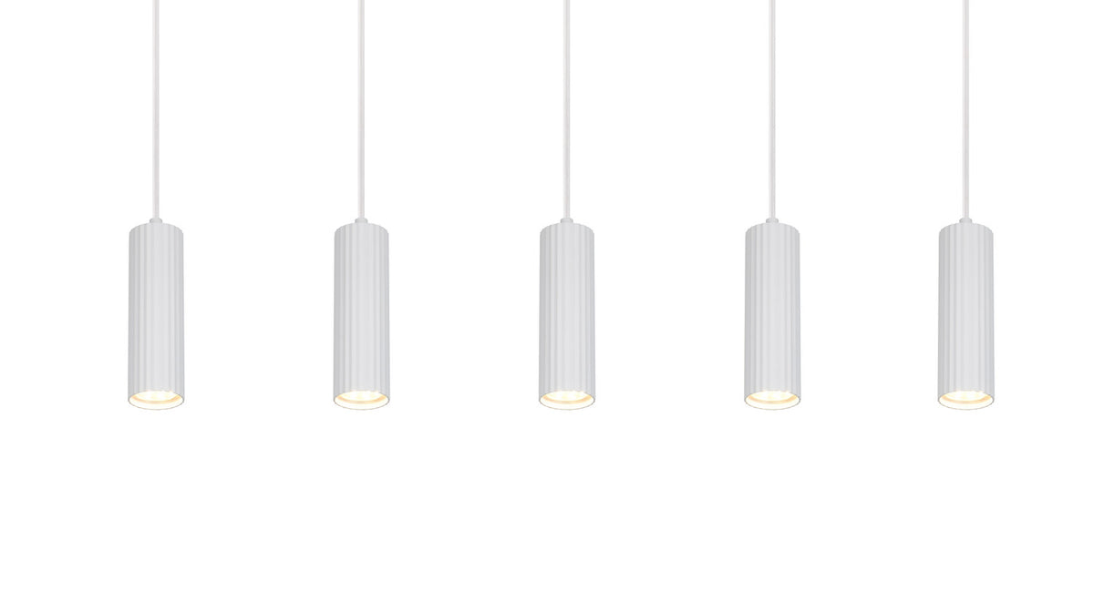 Suspension Soka 5 lumières blanche mat