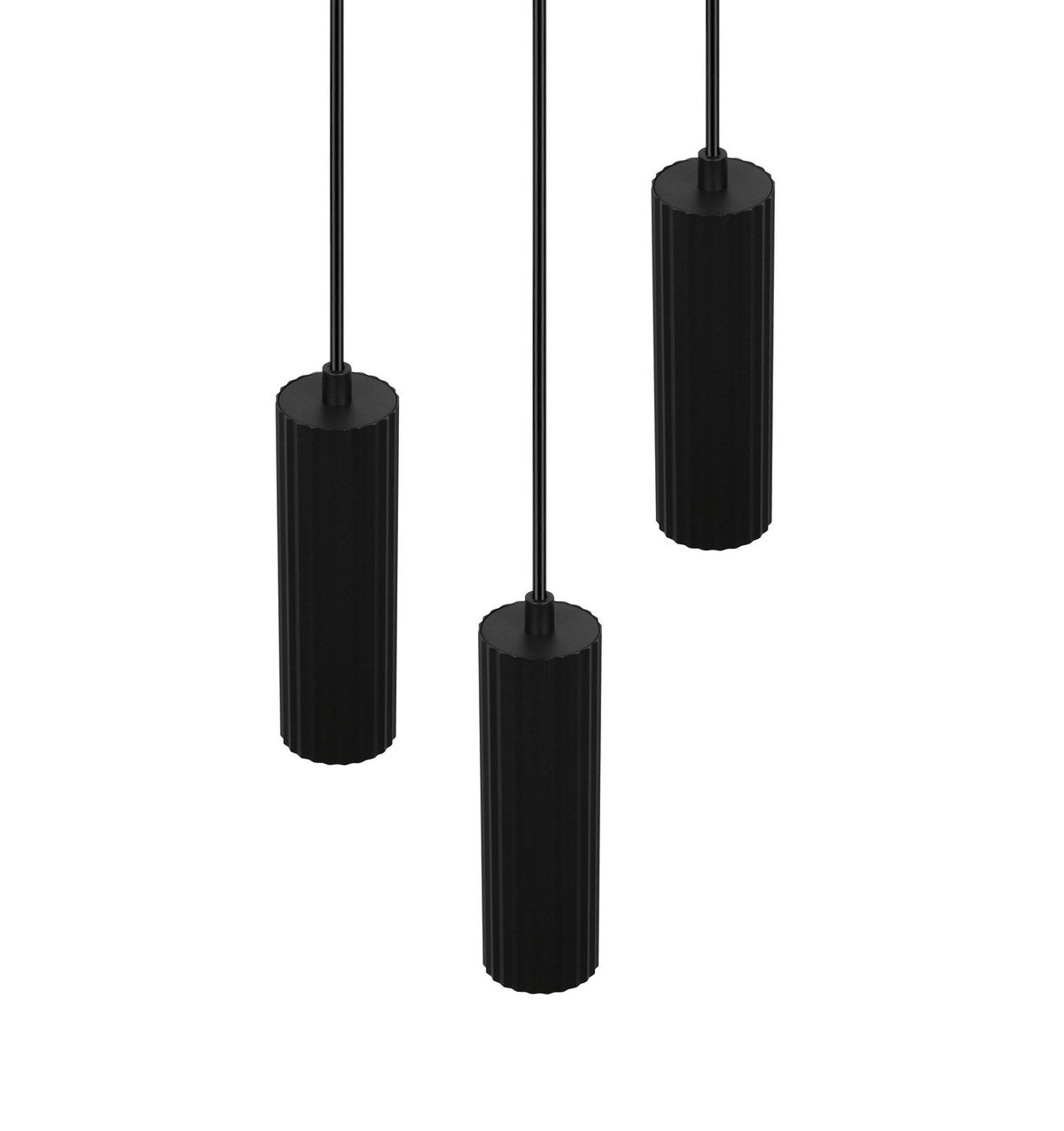 Suspension Soka 3 lumières noire mat