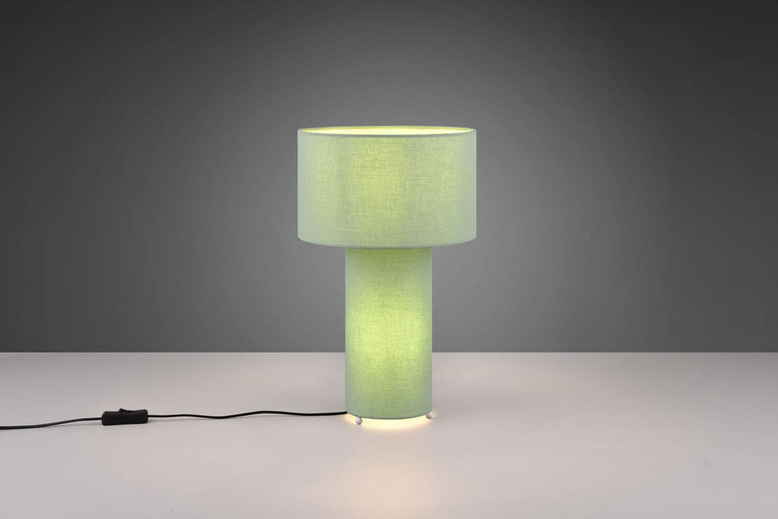 Lampe à poser Bale 2 lumières verte, tissu