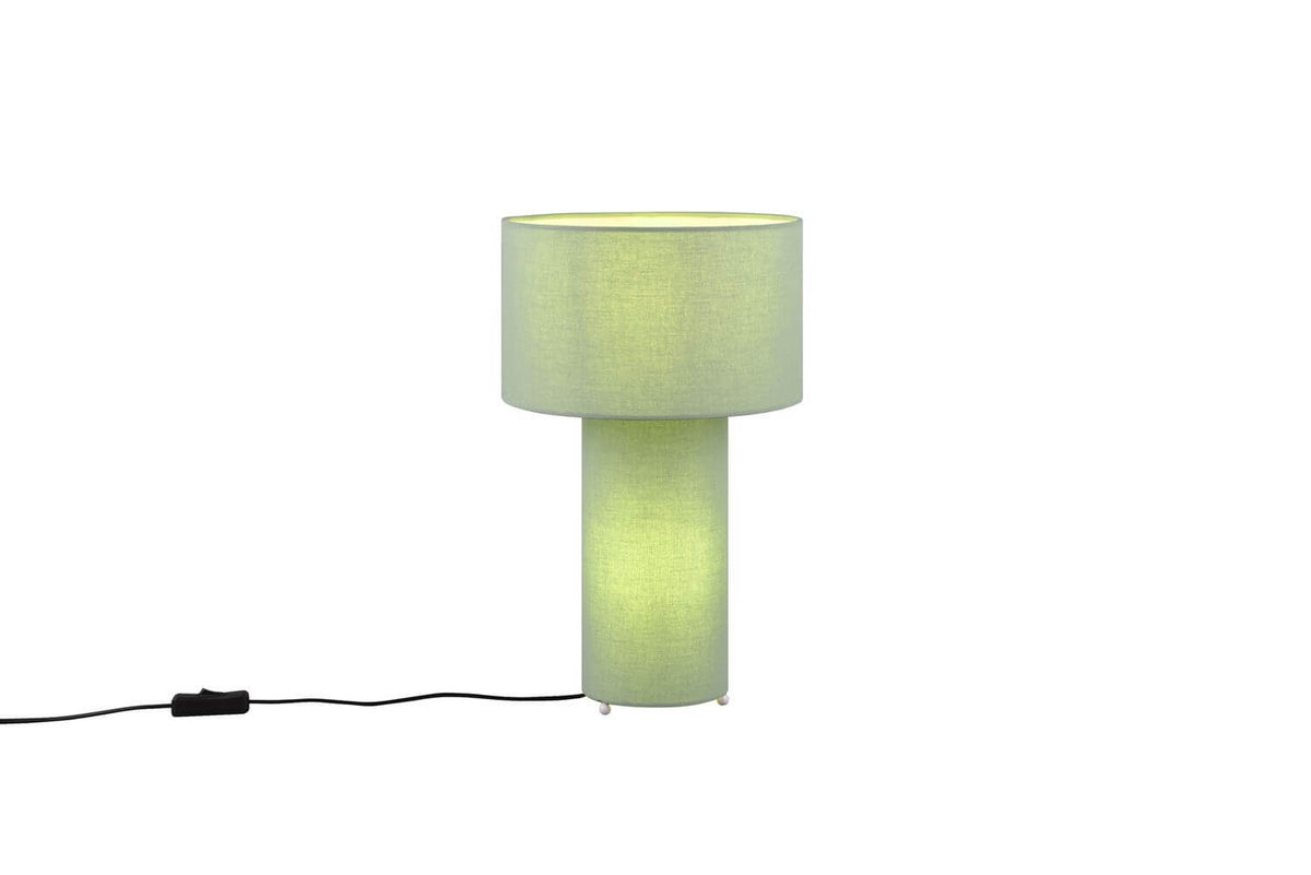 Lampe à poser Bale 2 lumières verte, tissu