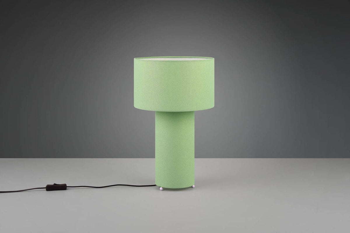 Lampe à poser Bale 2 lumières verte, tissu
