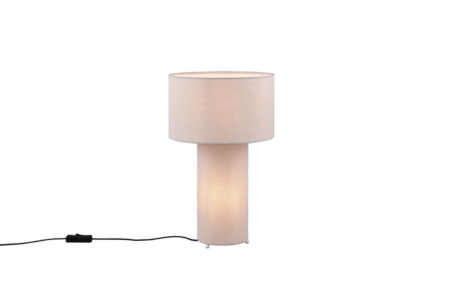 Lampe à poser Bale 2 lumières grise, tissu