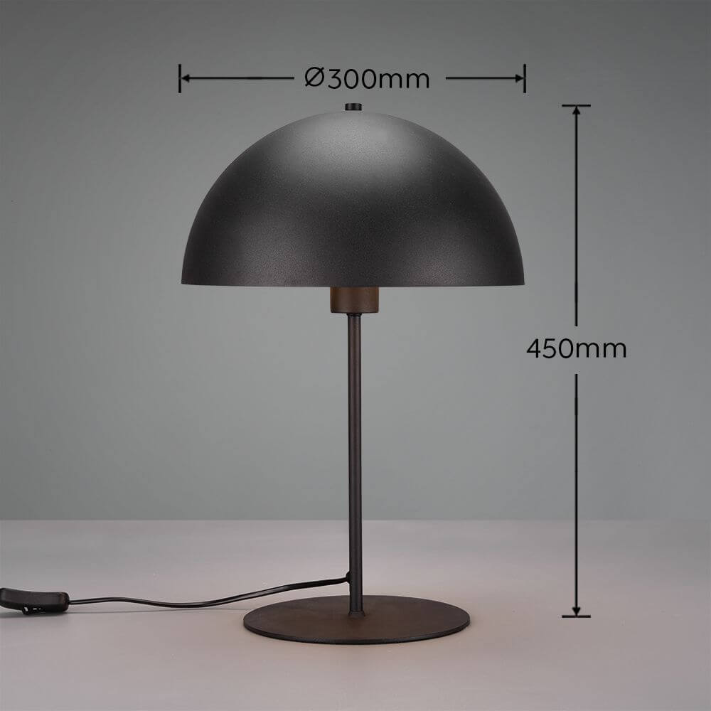 Lampe à poser Nola noire mat, H 45 cm