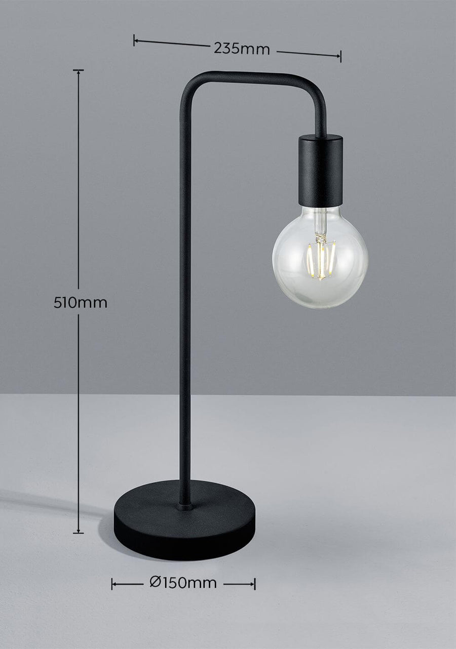 Schéma de dimensions avec hauteur 510 mm, largeur 235 mm et base Ø150 mm