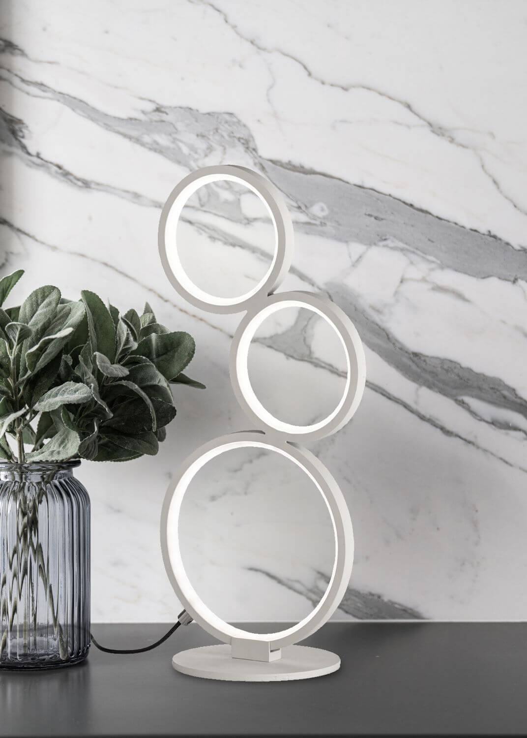 Lampe à poser Rondo blanche mat