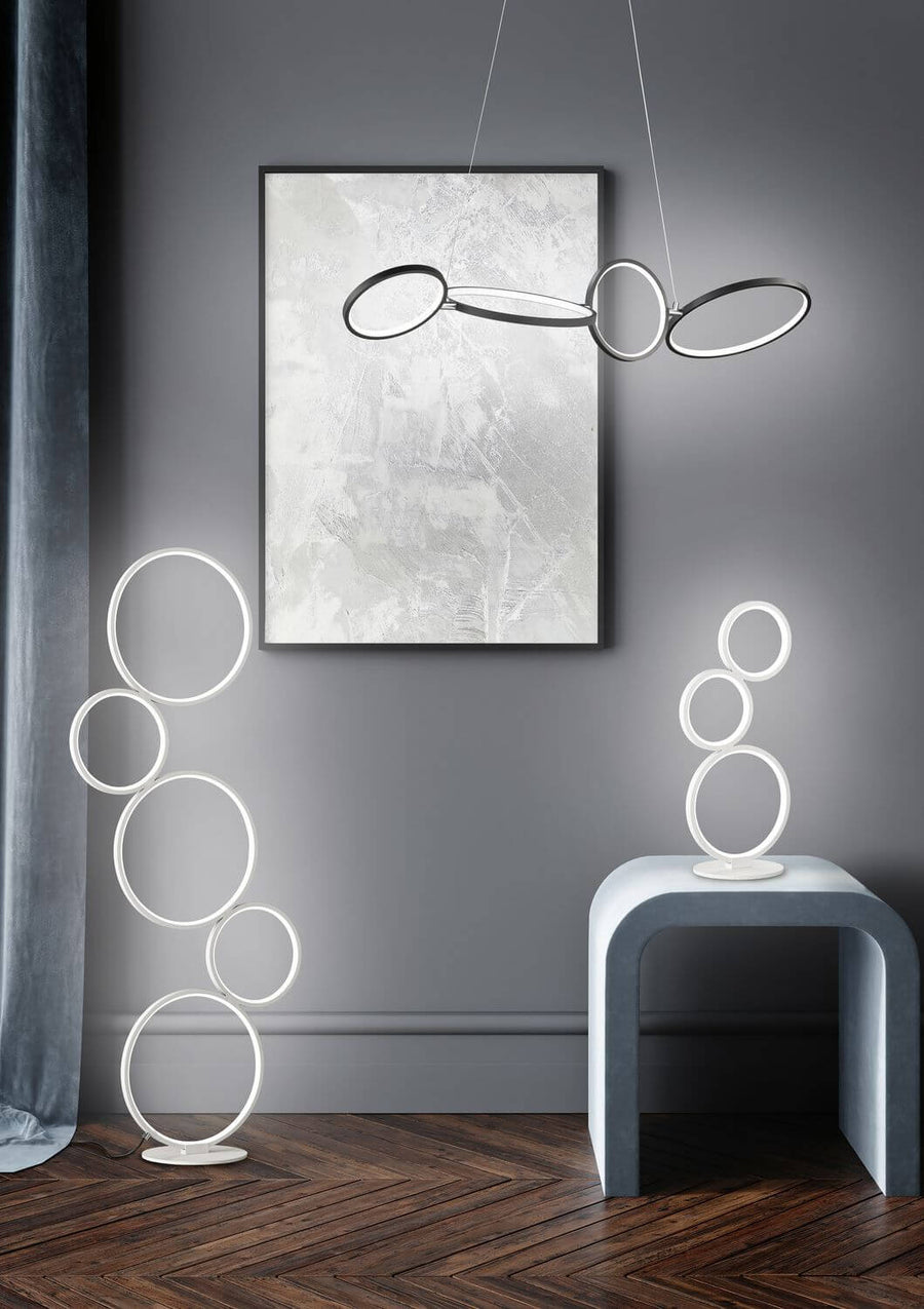 Lampe à poser Rondo blanche mat