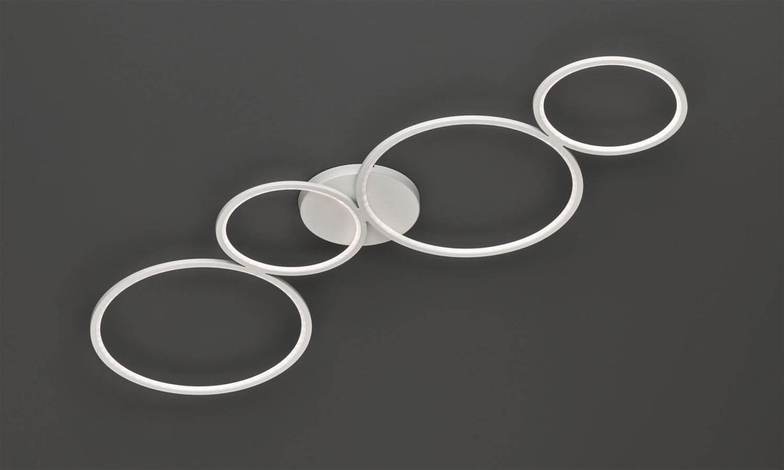 Plafonnier Rondo blanc mat, L 97 cm