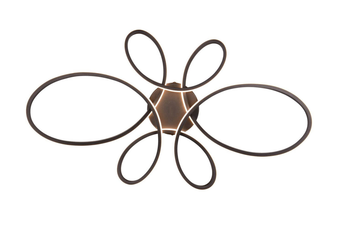 Plafonnier Fly noir mat, L 83 cm
