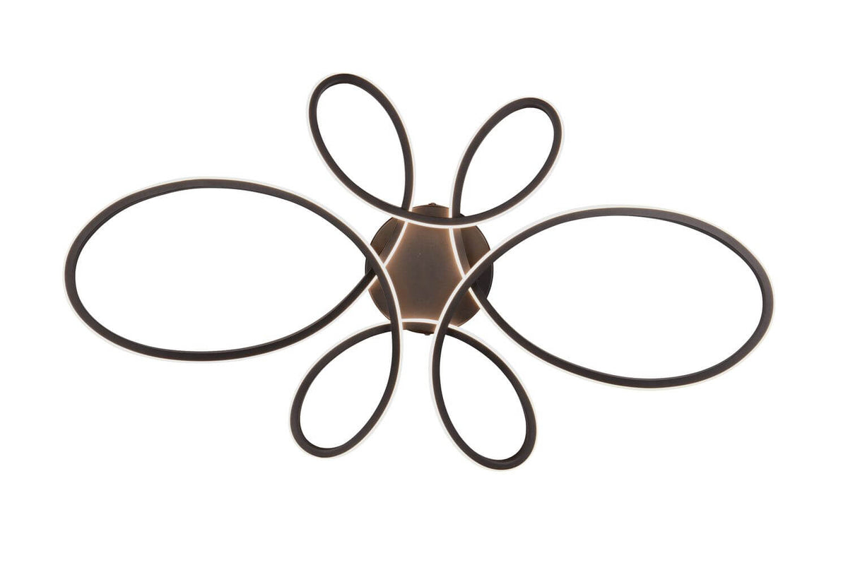 Plafonnier Fly noir mat, L 83 cm