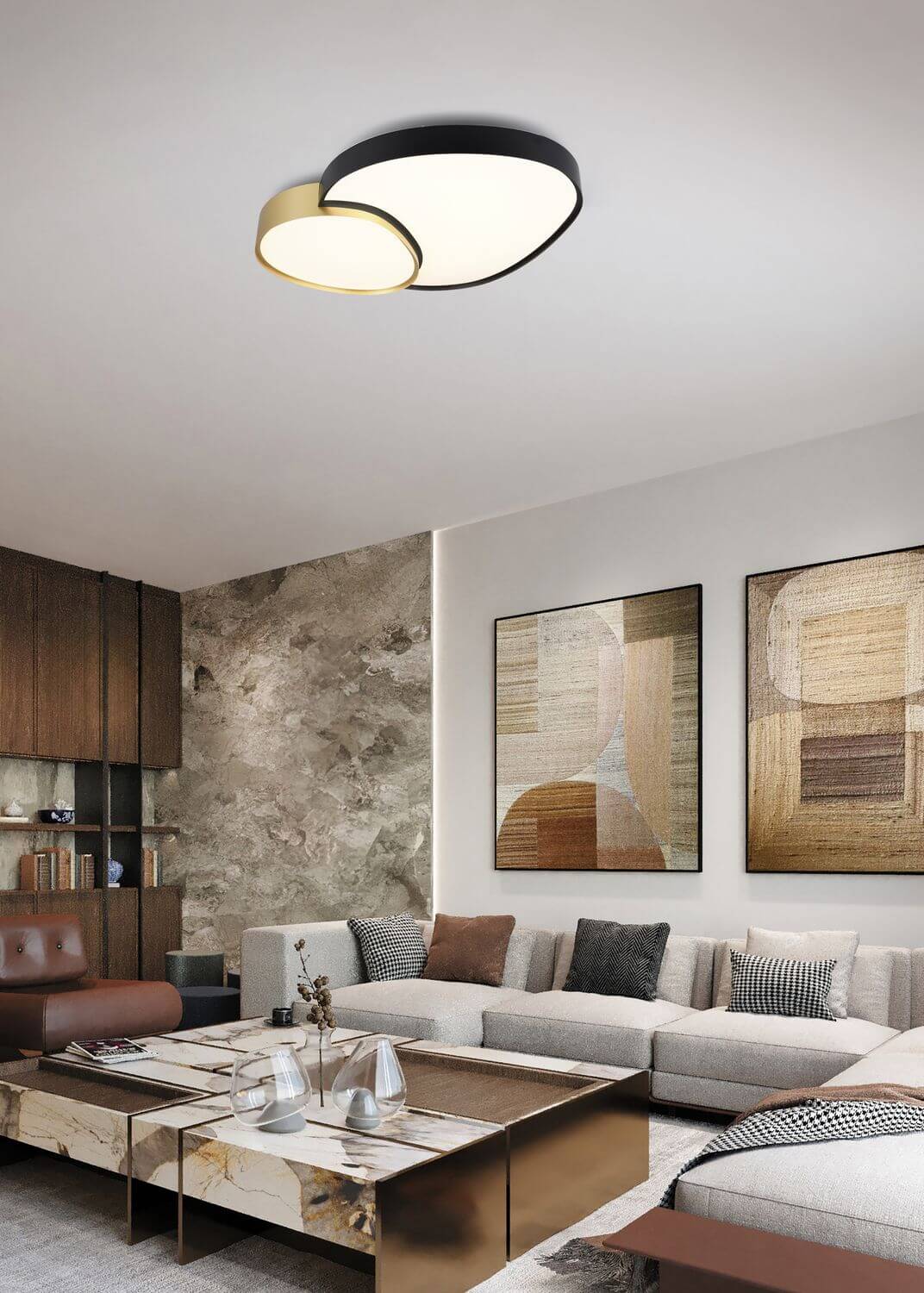 Luminaire plafonnier | Rise Noir L 77 cm