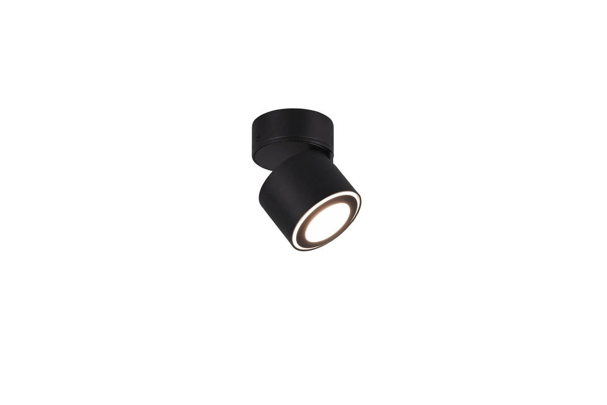 Plafonnier Taurus noir mat, L 10,9 cm