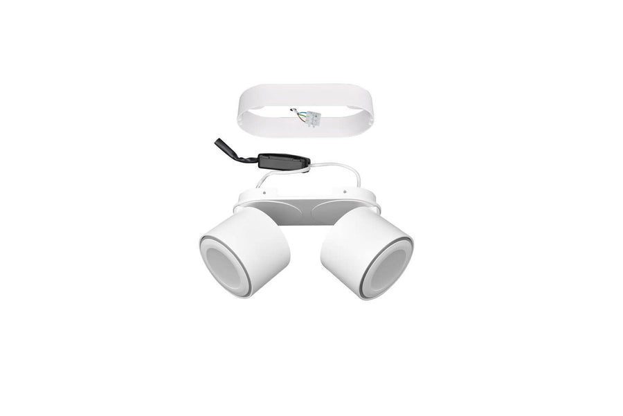 Plafonnier Taurus blanc mat, L 18 cm