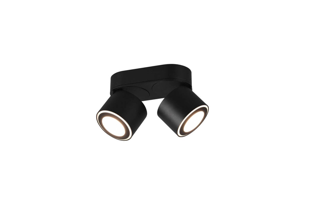 Plafonnier Taurus noir mat, L 18 cm