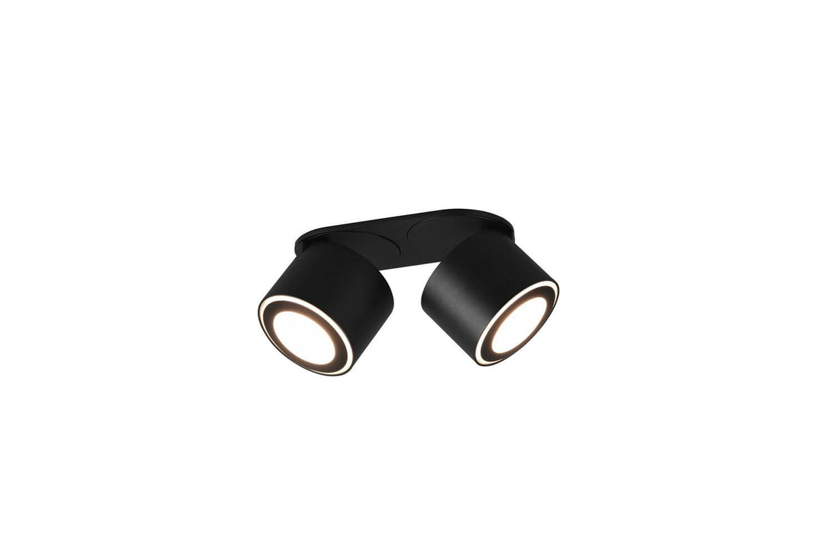 Plafonnier Taurus noir mat, L 18 cm
