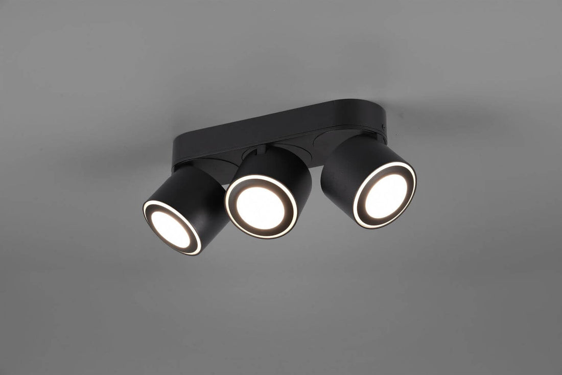 Plafonnier Taurus noir mat, L 27,3 cm
