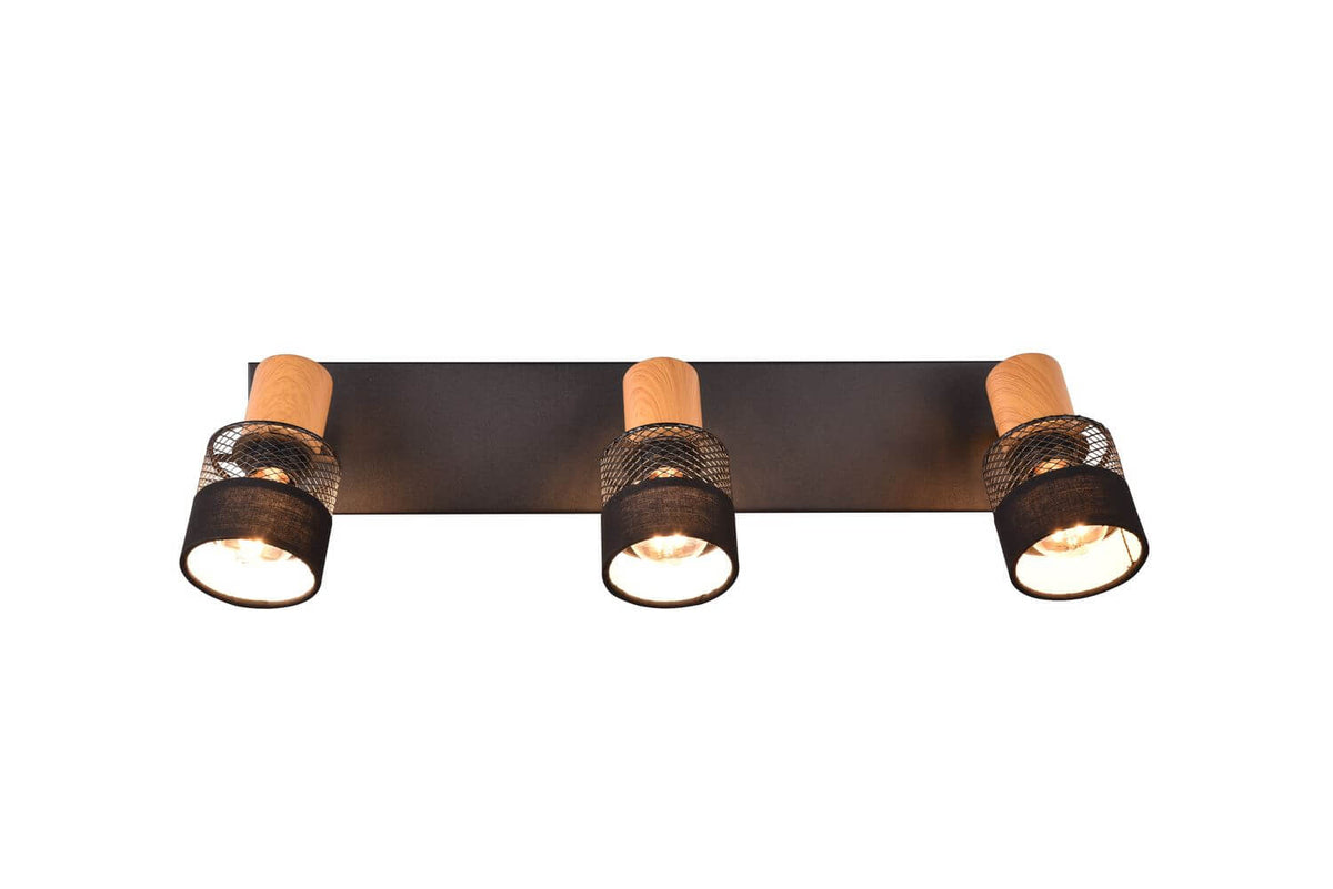 Spot Nandini 3 lumières noir mat
