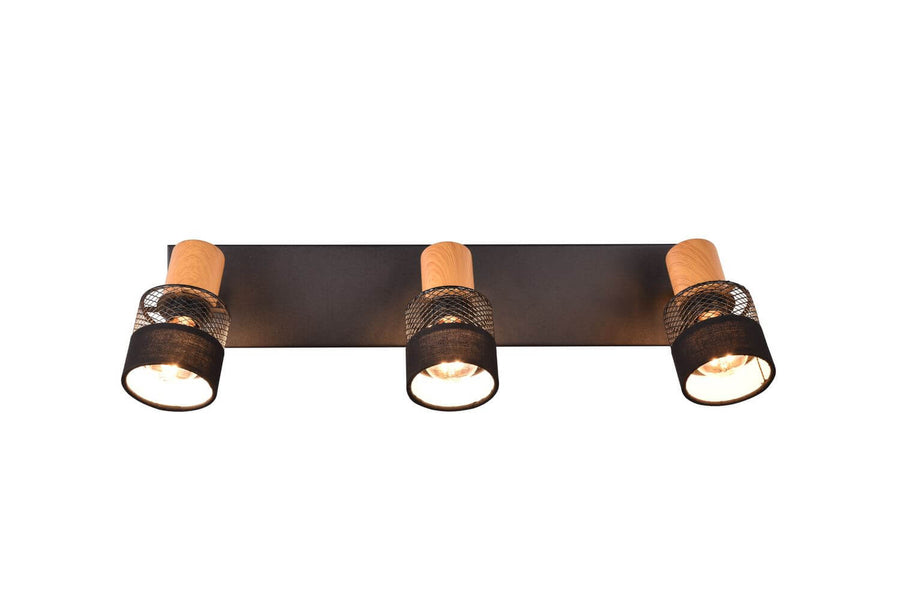 Spot Nandini 3 lumières noir mat