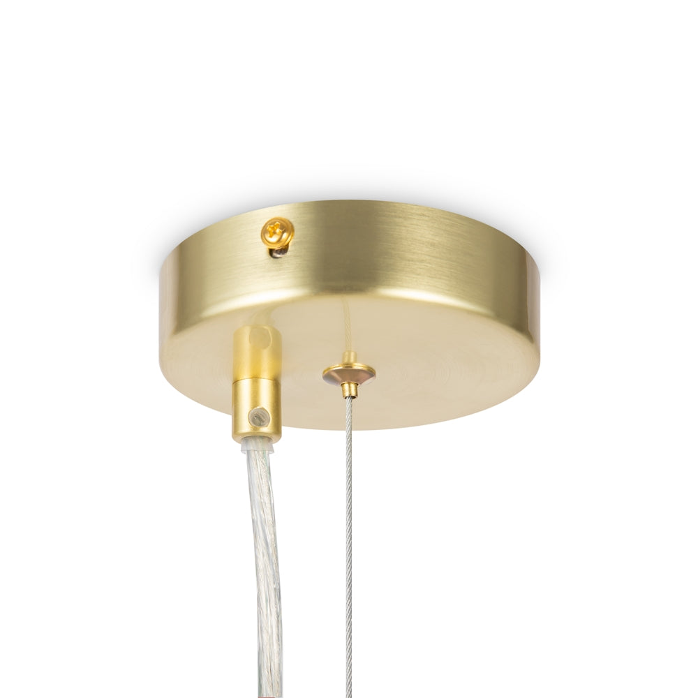 Détail du pavillon de plafond doré avec câble électrique et câble de suspension