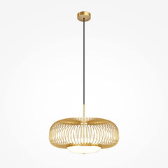 Schwebende goldene Pendelleuchte
