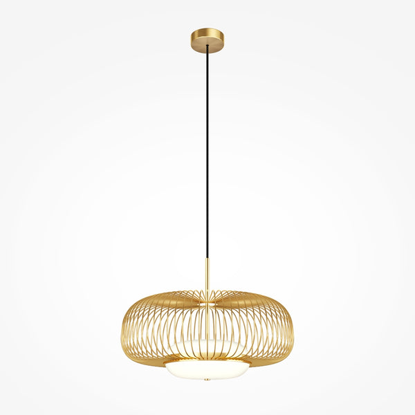 Schwebende goldene Pendelleuchte