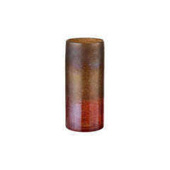 Zylindrische Glasvase Burgund Ocker