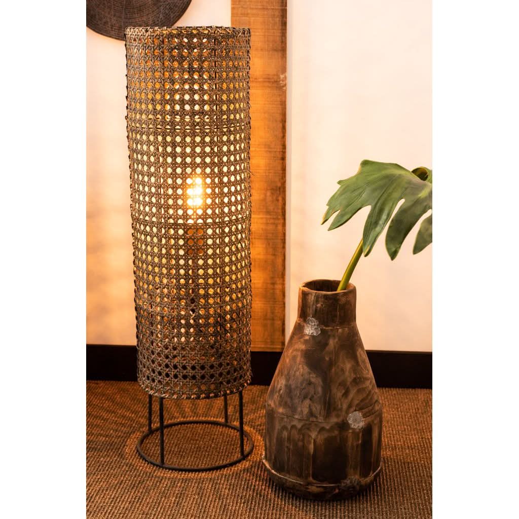 Große Vase aus Weidenholz braun