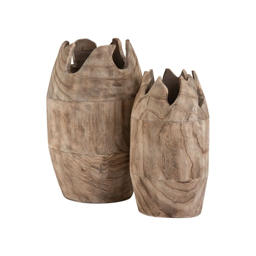 Vase Klein Holz Natur Unregelmäßig