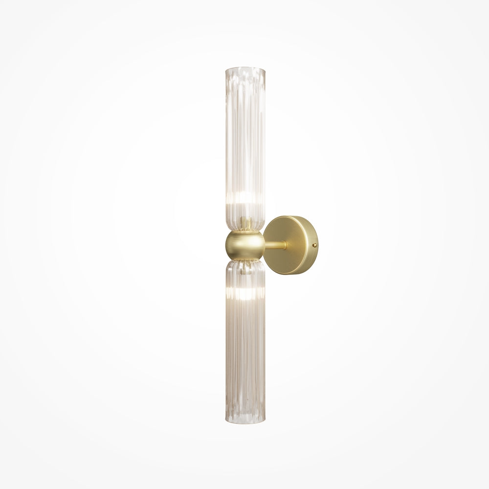 Version en verre transparent clair, tubes allumés laissant voir les ampoules internes.