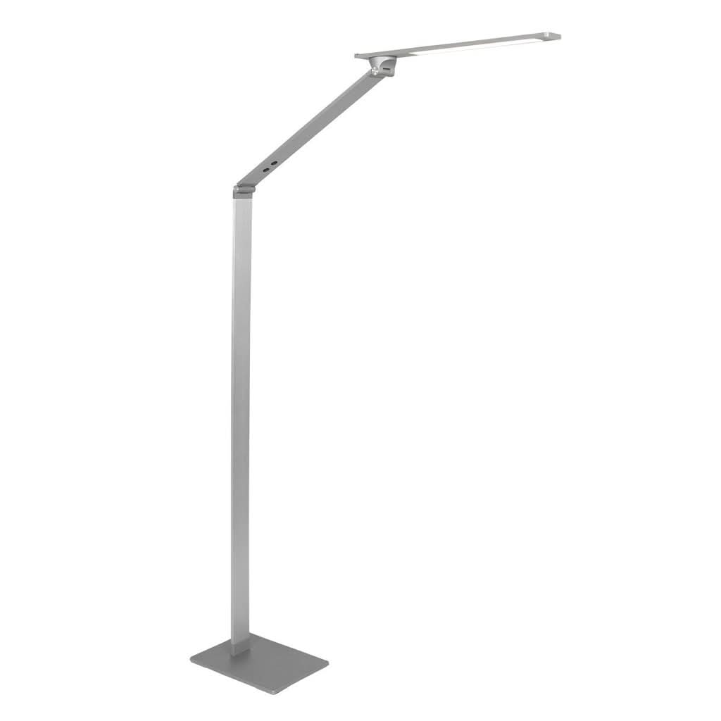 Autre angle du lampadaire sur pied, montrant bras articulé et socle plat.