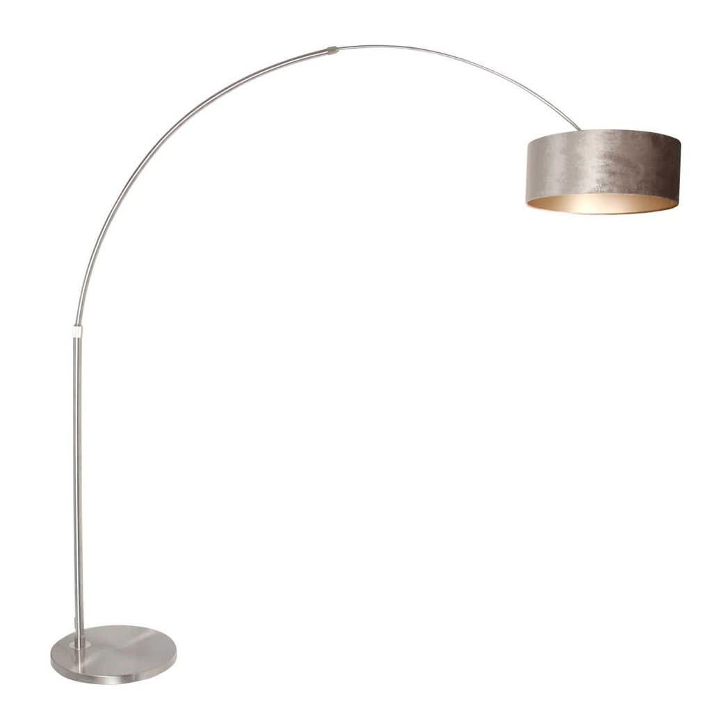 Lampe Sol Arc En Velours Argent