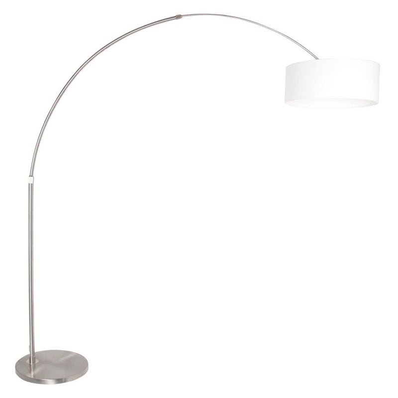Lampe arquée en acier brossé
