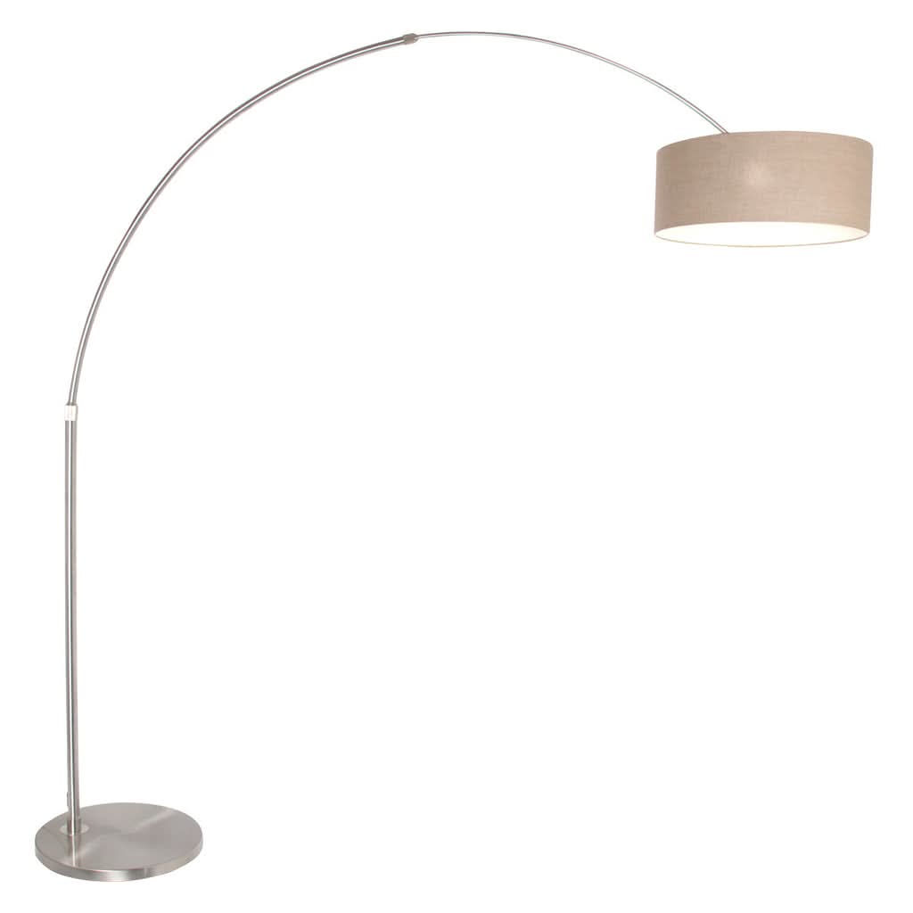 Stehlampe Stahl Leinen Grau