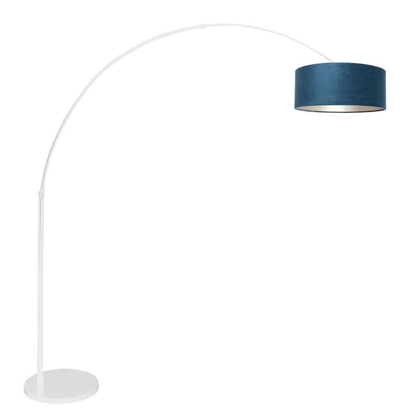 Lampe arc velours bleu