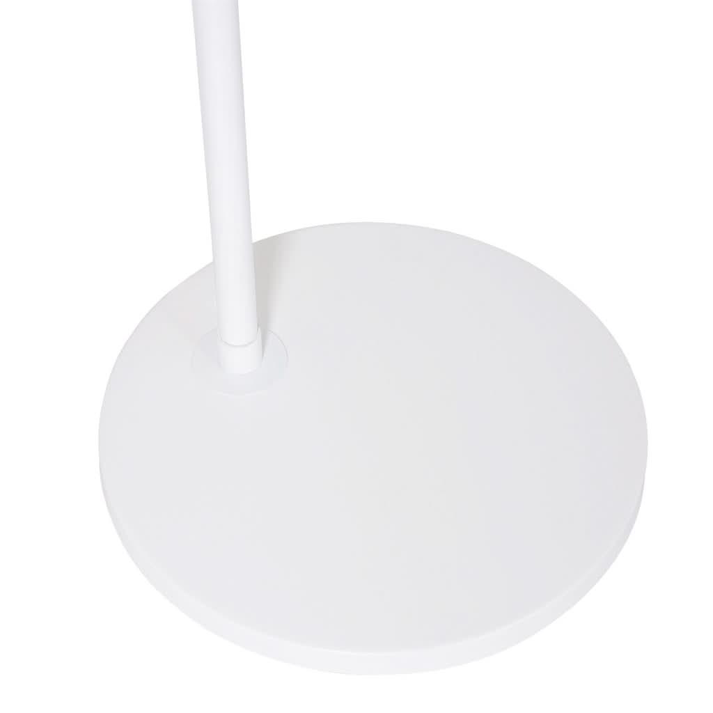 Gros plan sur le socle circulaire blanc et le bas du mât