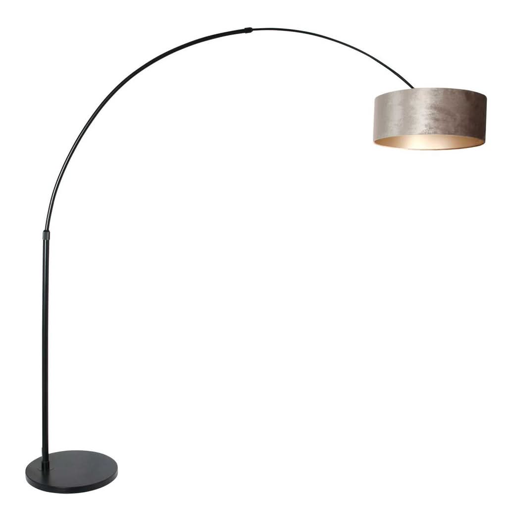 Lampe Sol Velours Argent Noir
