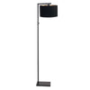 Schwarze Sol-Lampe mit Leinen-Lampenschirm
