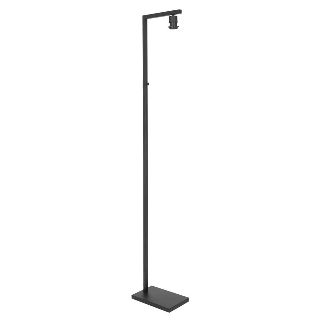 Structure de lampe sur pied sans abat-jour, douille visible et bras horizontal noir