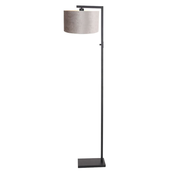 Stehlampe Schwarz Samt Silber